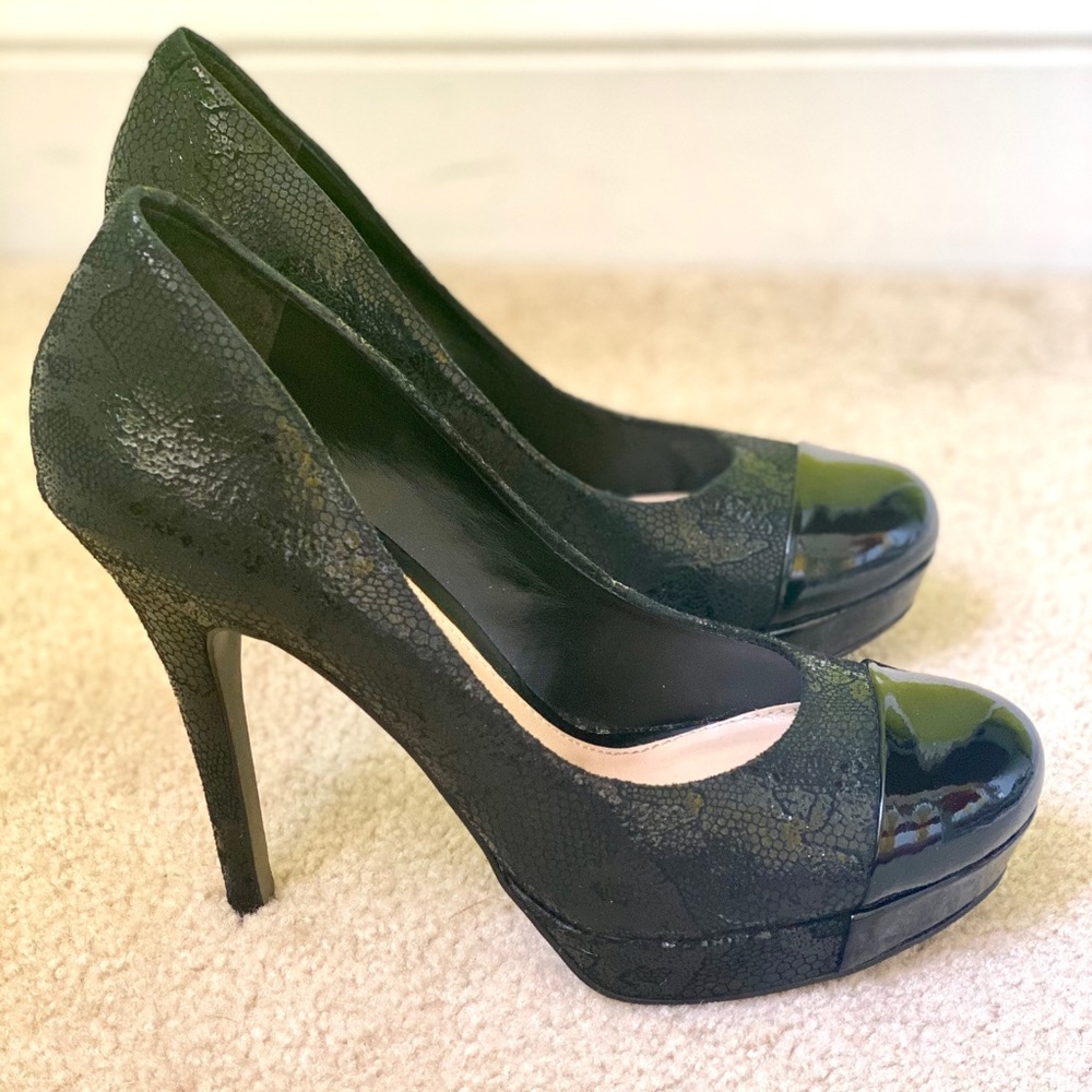 Black Anaconda/Patent stiletto